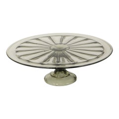 Rare Grey Art Deco Cake Platter Pastry Dish 1930s