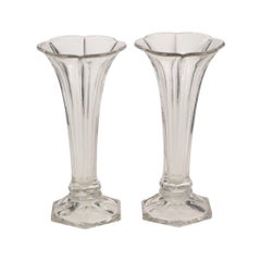 Art Deco Pair of Val Saint Lambert Luxval Americain Vases