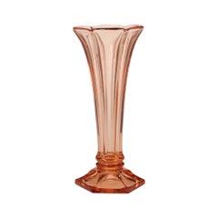 Pink Rosaline Art Deco Vase VSL Luxval Americain 23cm