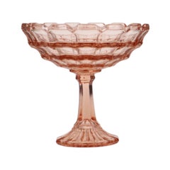 Saladier en verre pressé Art déco « Rosaline » rose – Scailmont