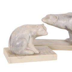 Vintage Set of 3 Animal Figurines Art Marble Inuit Canada