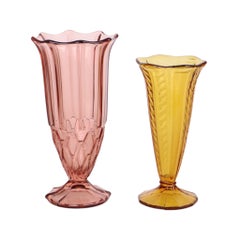 Pair of Colored Glass Vases from the Art Deco Period