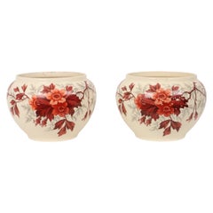Large Antique Flower Pots Cachepots Floral Decor