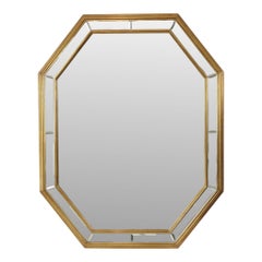 Large Octagonal Deknudt Mirror, Hollywood Regency Style