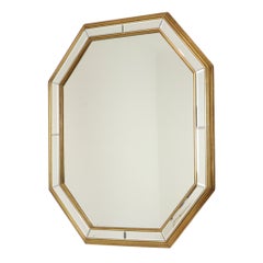 Large Octagonal Deknudt Mirror, Hollywood Regency Style