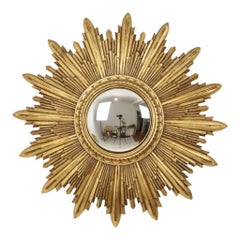 Vintage Sunburst Mirror Gold Leaf Resin 56cm
