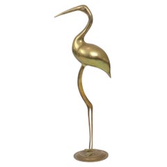 Large Brass Crane Bird XL Hollywood Regency Design 61cm