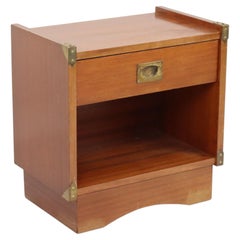 Vintage Campaign-Style Bedside Table by Gautier, France