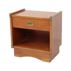 Vintage Campaign-Style Bedside Table by Gautier, France