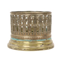Antique French Wine Bottle Holder, Silver-Plated Metal, Early 20th Century