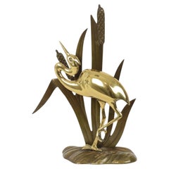 Mid-Century Brass Heron Figurine