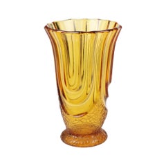 Vaso Art Déco color ambra, Luxor Scailmont, Henri Heemskerk