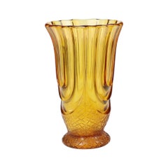 Vaso Art Déco color ambra, Luxor Scailmont, Henri Heemskerk