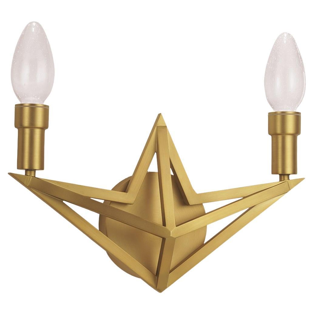 Solid Antiqued Brass Regalio Outdoor Wall Sconce by Elisterno