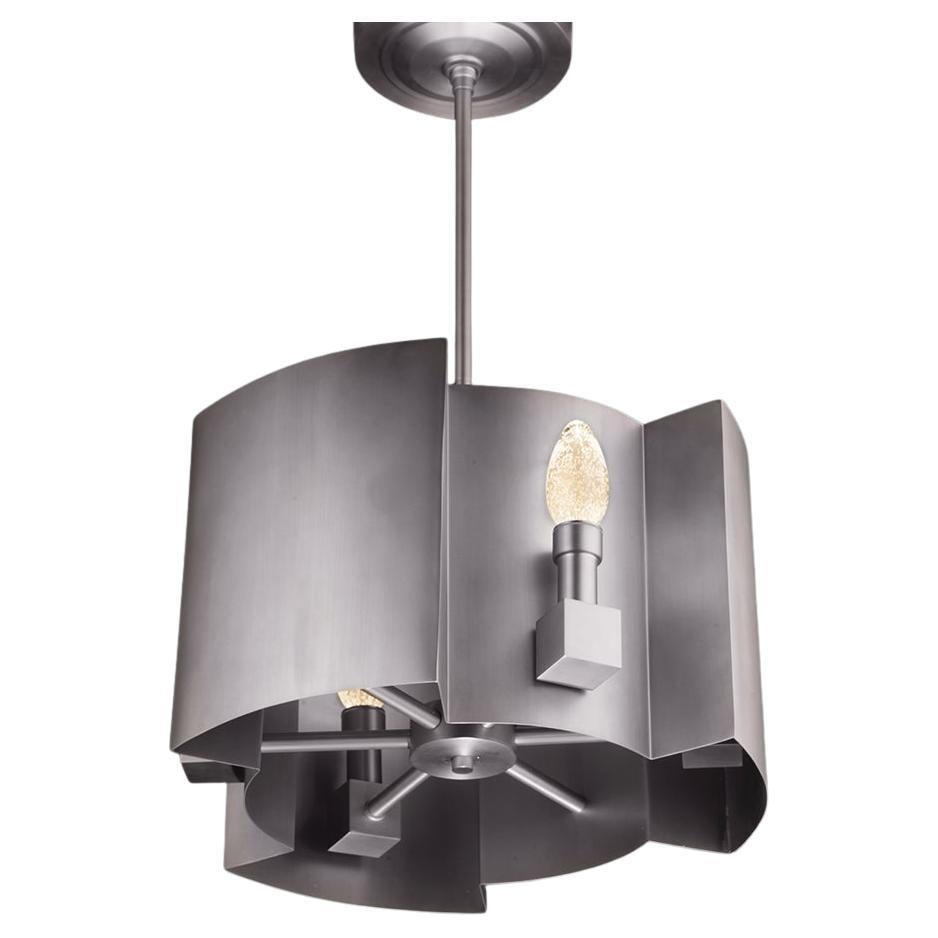 Antiqued Stainless Steel Dellintero Outdoor Pendant Chandelier by Elisterno