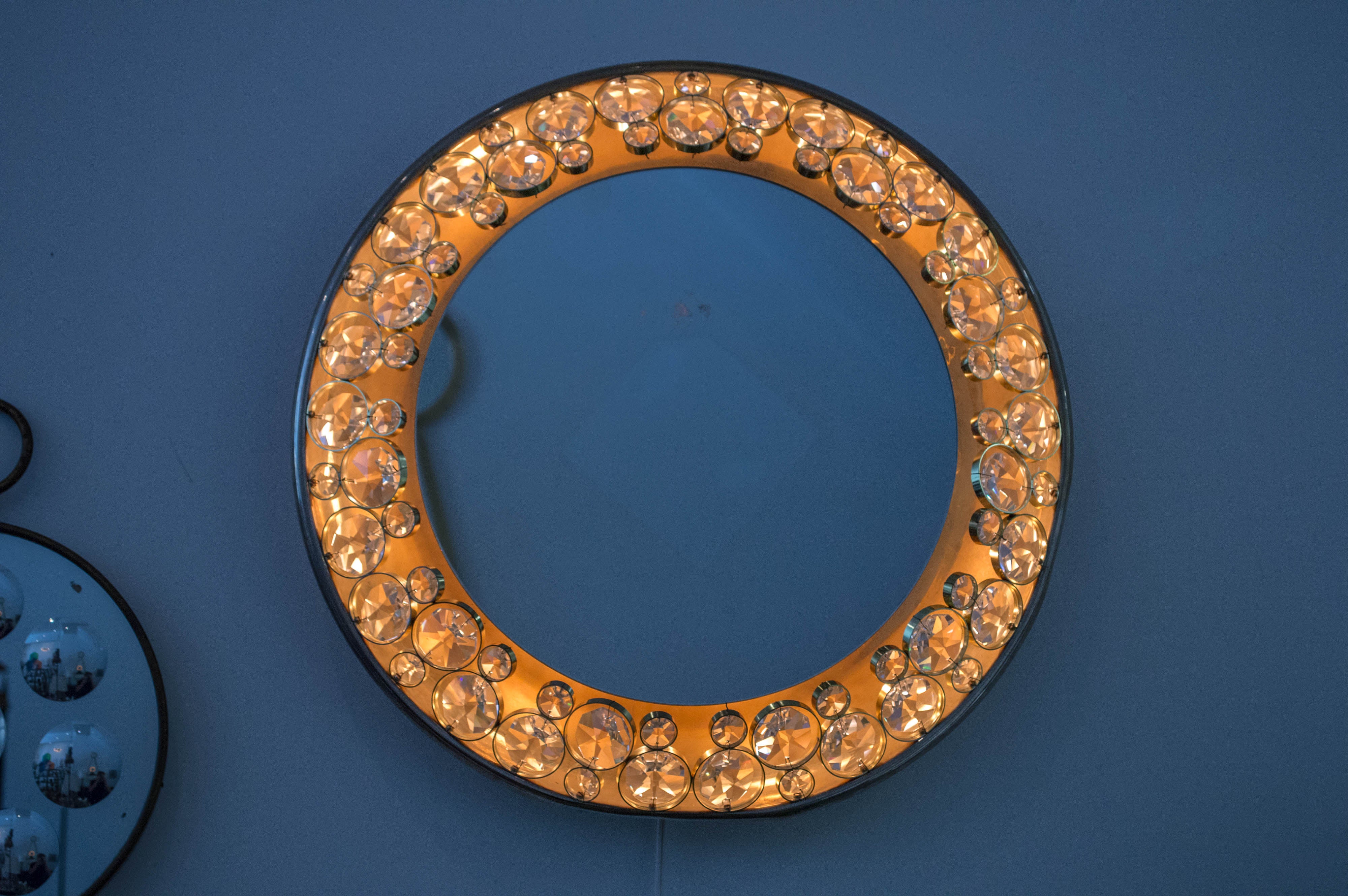 Spectacular Illuminated Mirror by Palwa, Austria, 1960s For Sale 2
