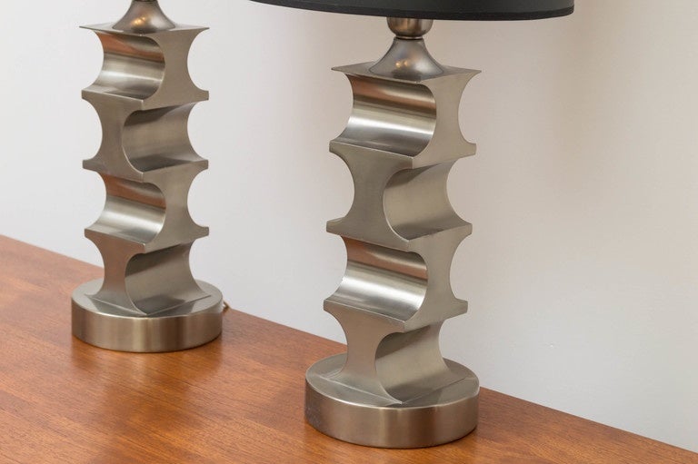 Italian Architectural Pewter Lamps