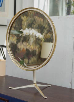 German 1960s Brass Mirror