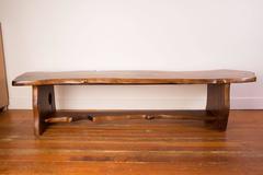 Handcrafted Redwood Slab Bench