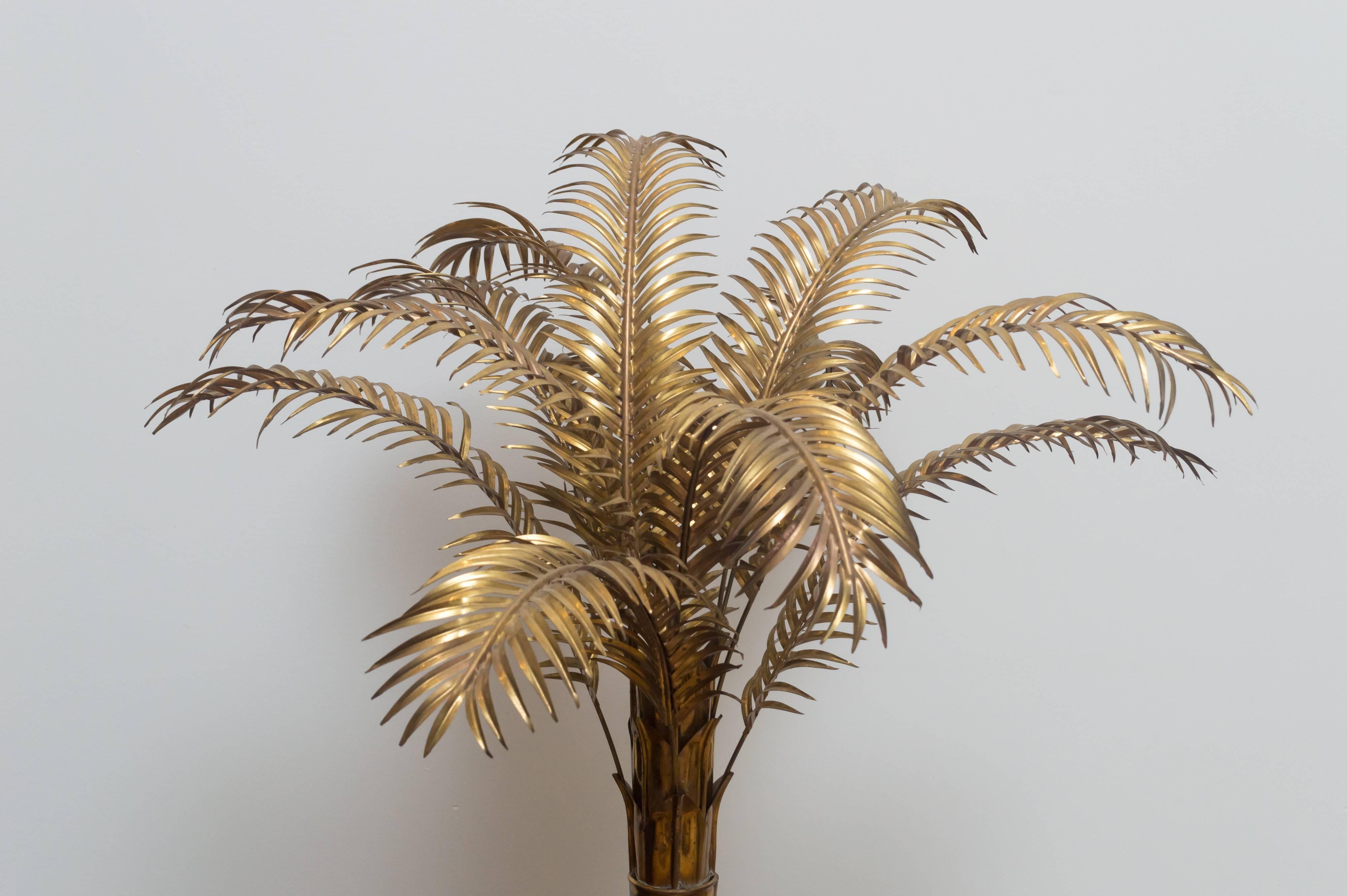 Arthur Court brass palm tree in a table top version.