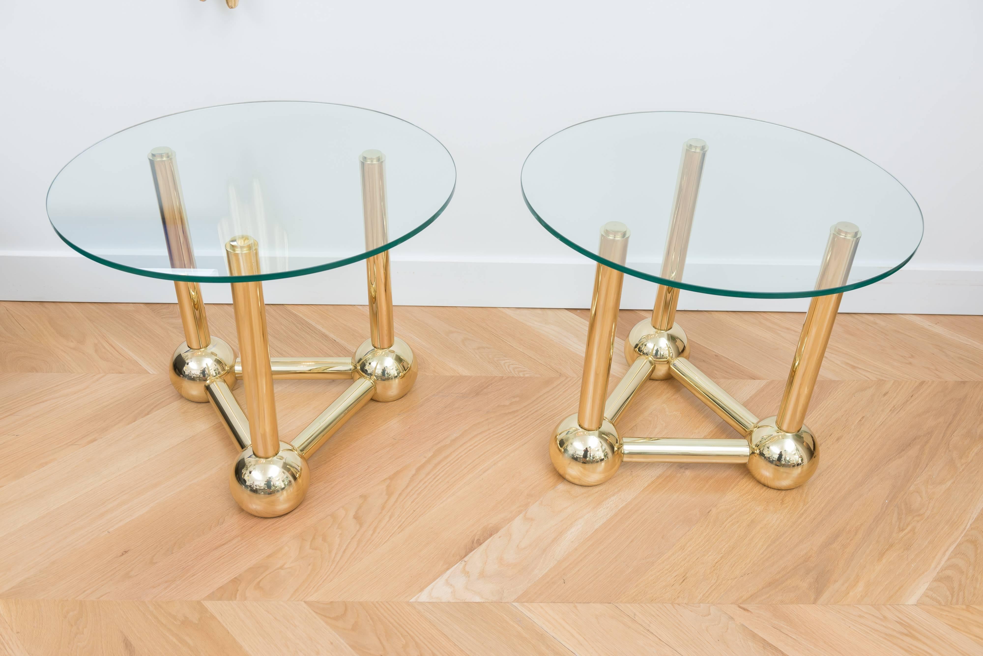 Early 1980s Brass Tables In Excellent Condition In San Francisco, CA