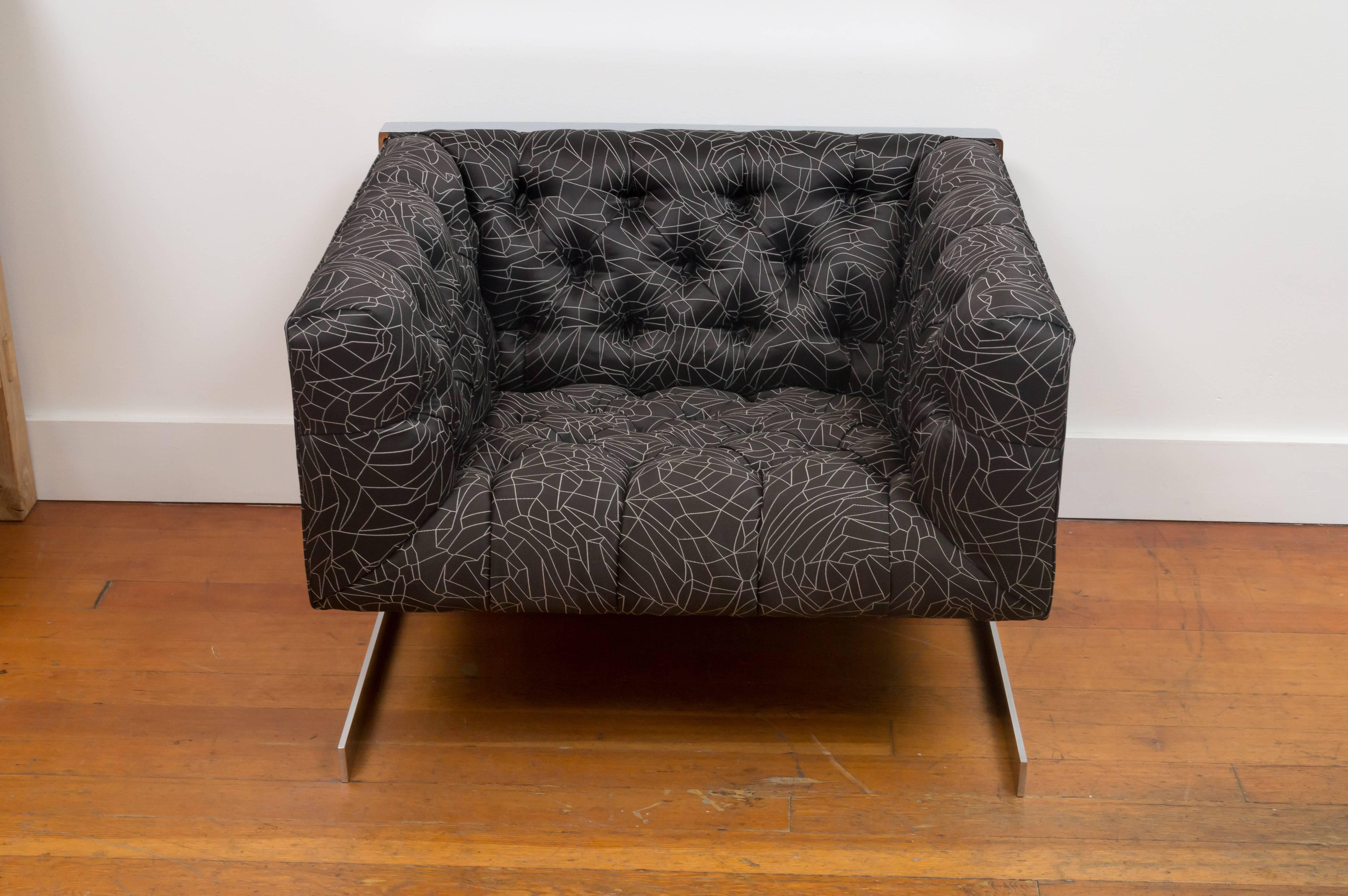 American Milo Baughman Cube Chair For Sale