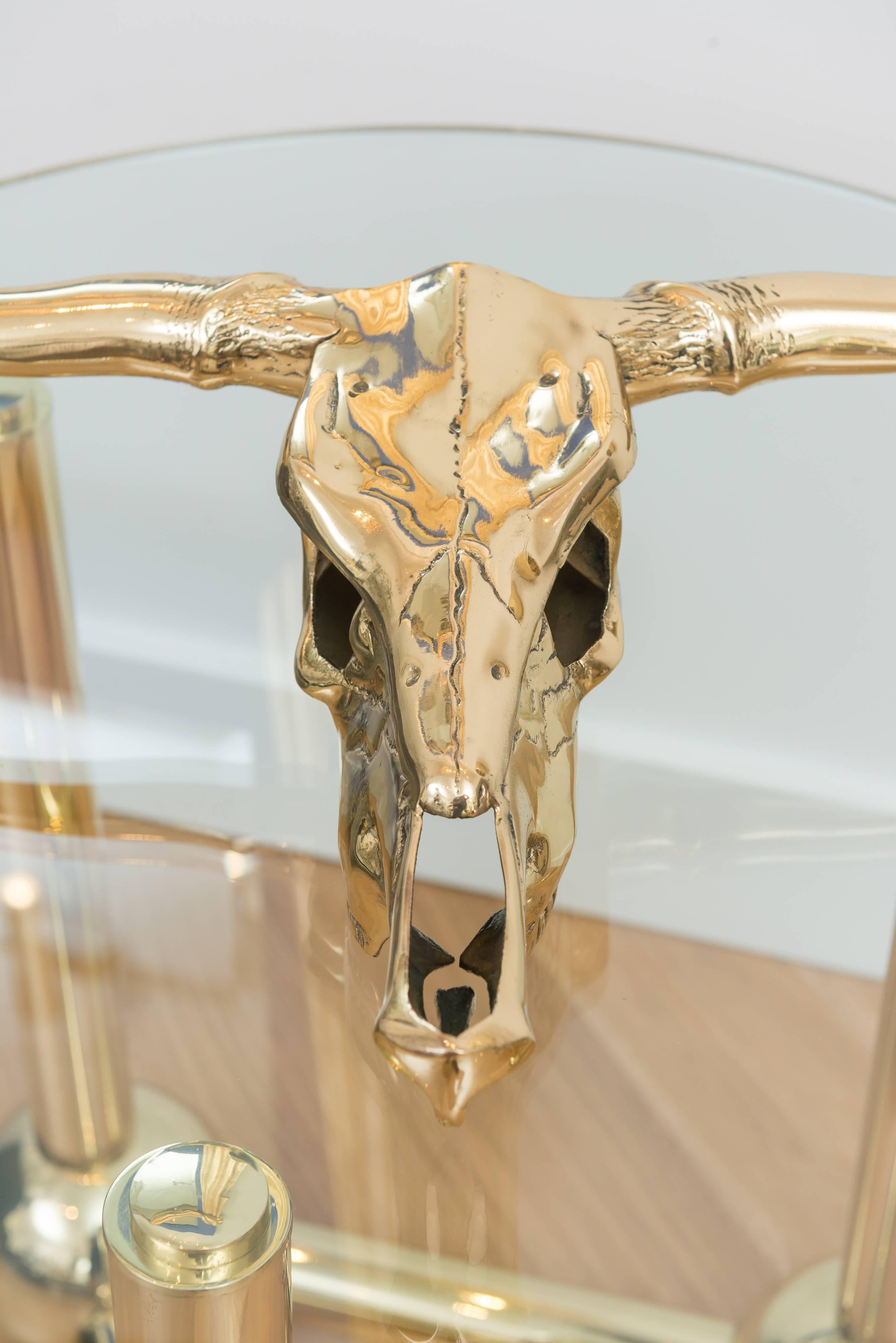 Beautifully polished brass longhorn.