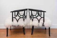 Chic Grey Lacquered Armchairs
