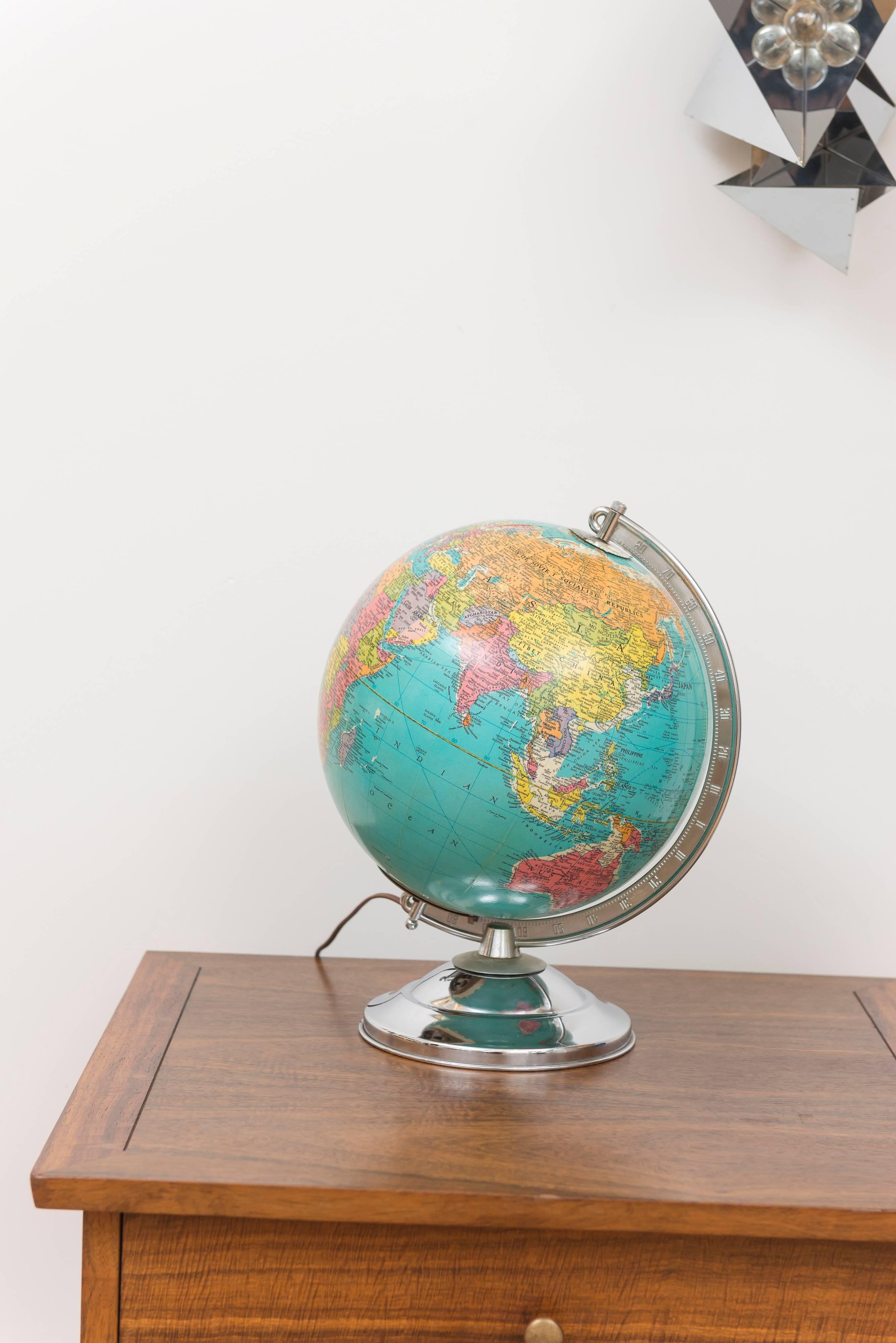 Illuminated Replogle Library Globe For Sale 2