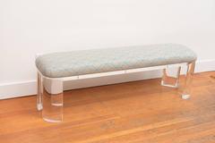 Karl Springer style Lucite Bench