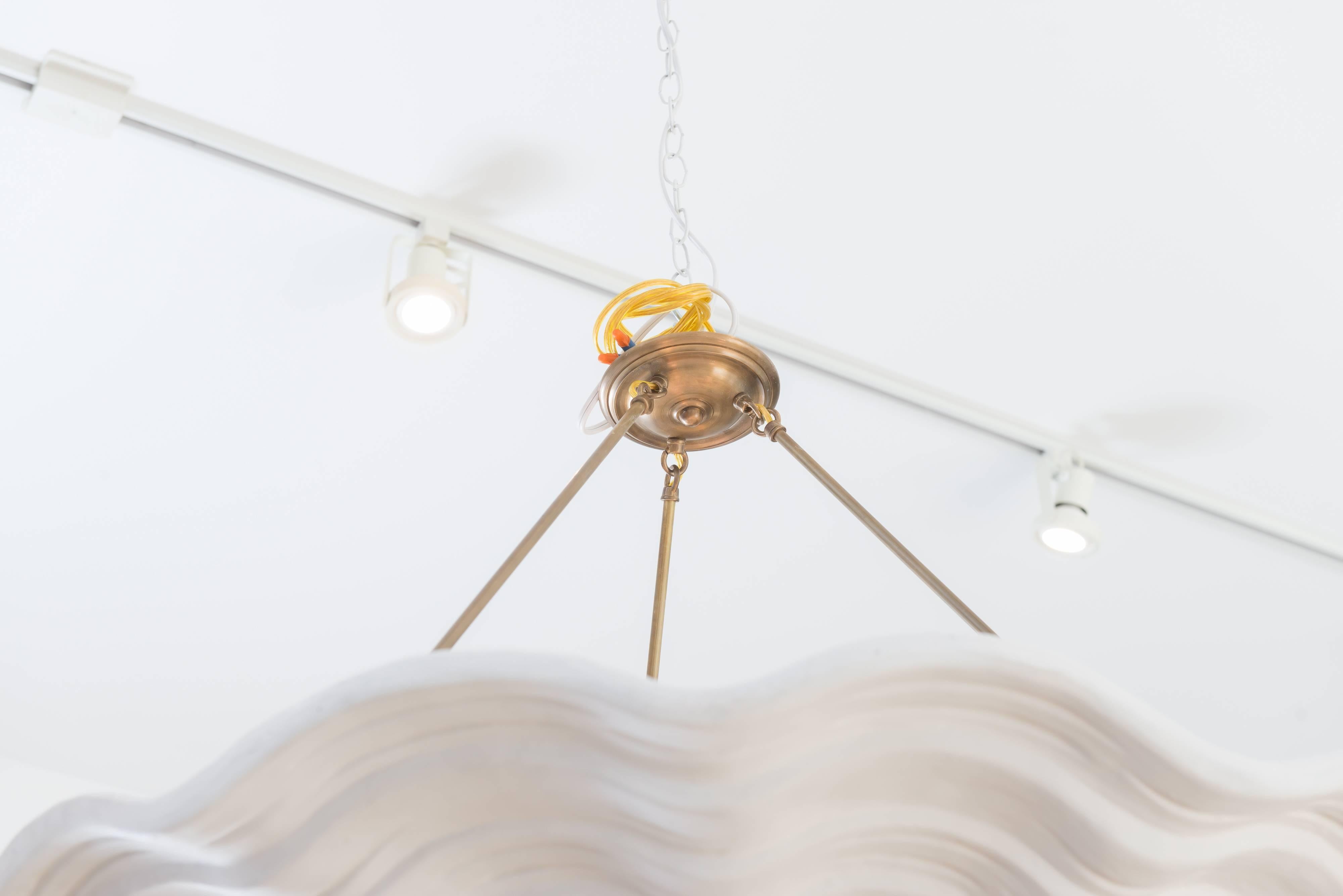 Styled in the Manner of Frances Elkins 1930s Plaster Shell Chandelier In Excellent Condition For Sale In San Francisco, CA