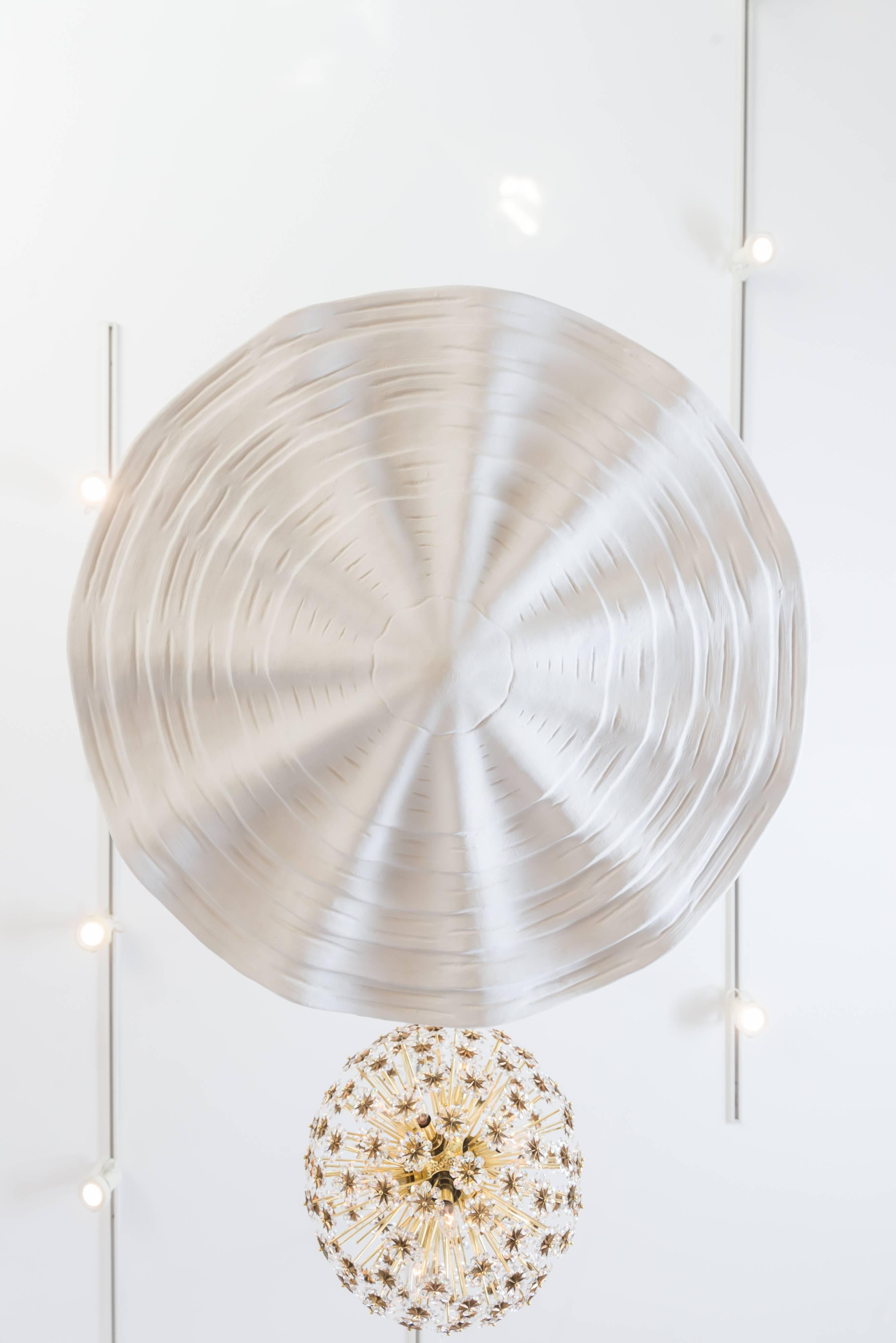 Styled in the Manner of Frances Elkins 1930s Plaster Shell Chandelier For Sale 1