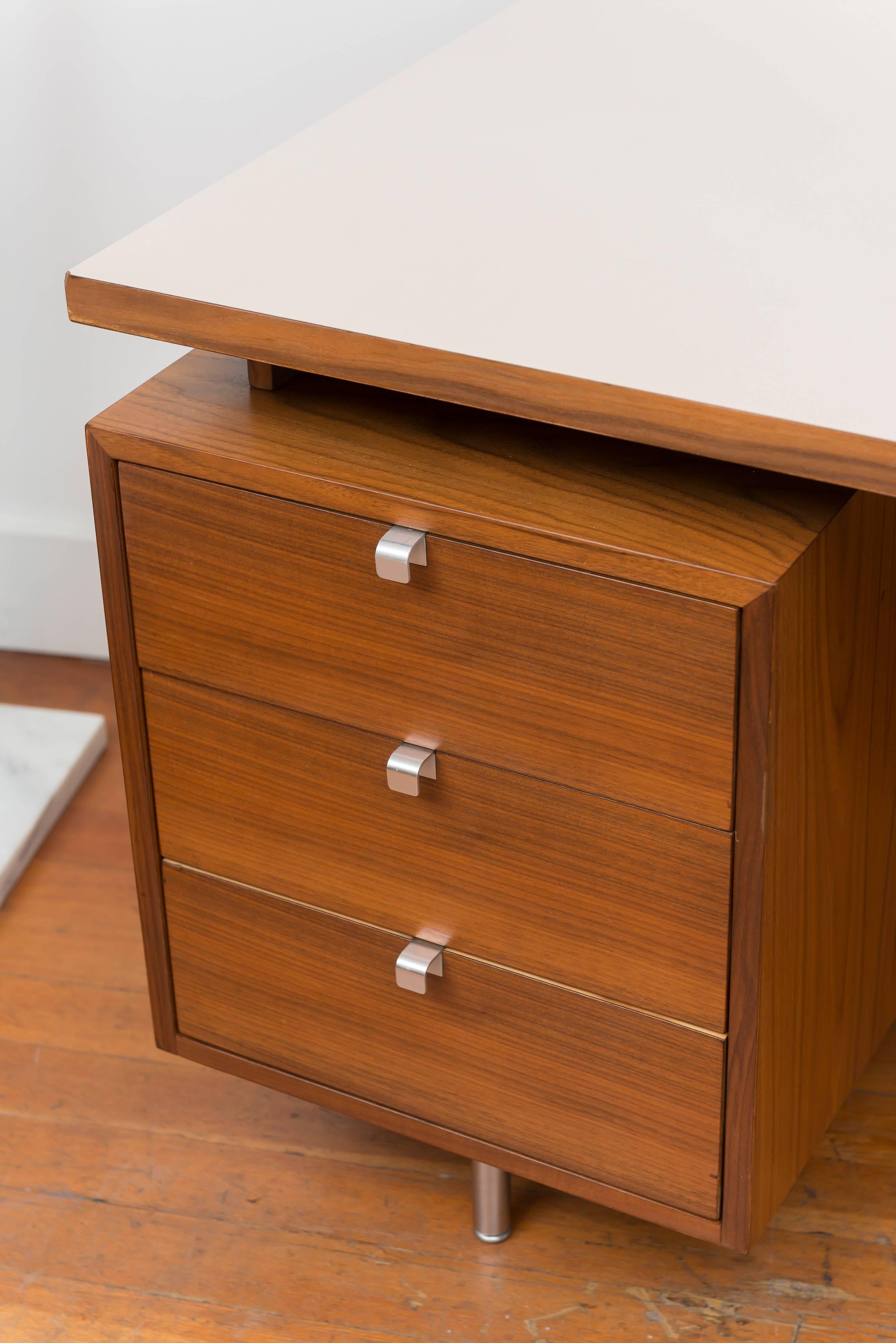 American George Nelson Walnut Desk For Sale