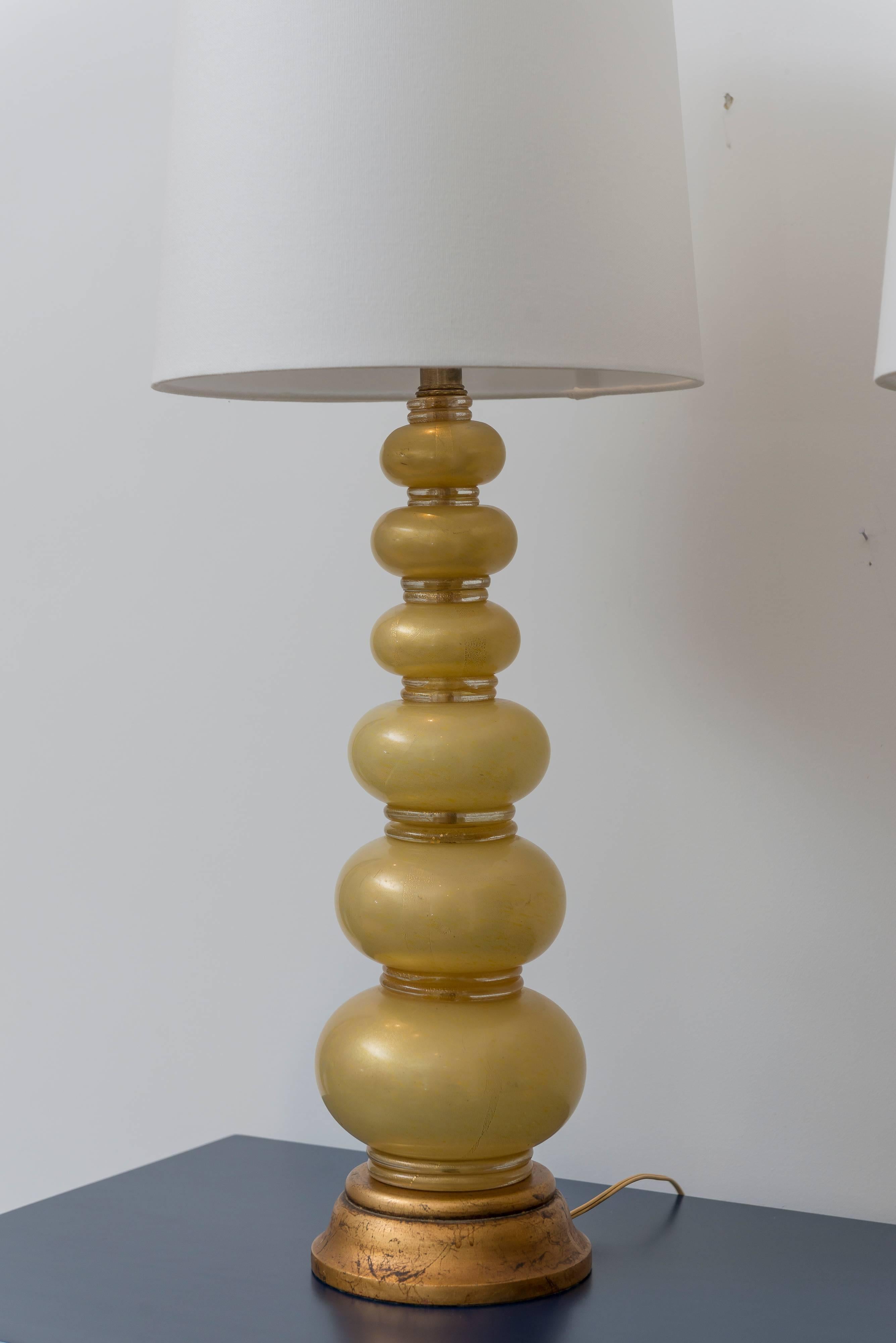 Mid-Century Modern Set of Two Barovier Toso Lamps For Sale