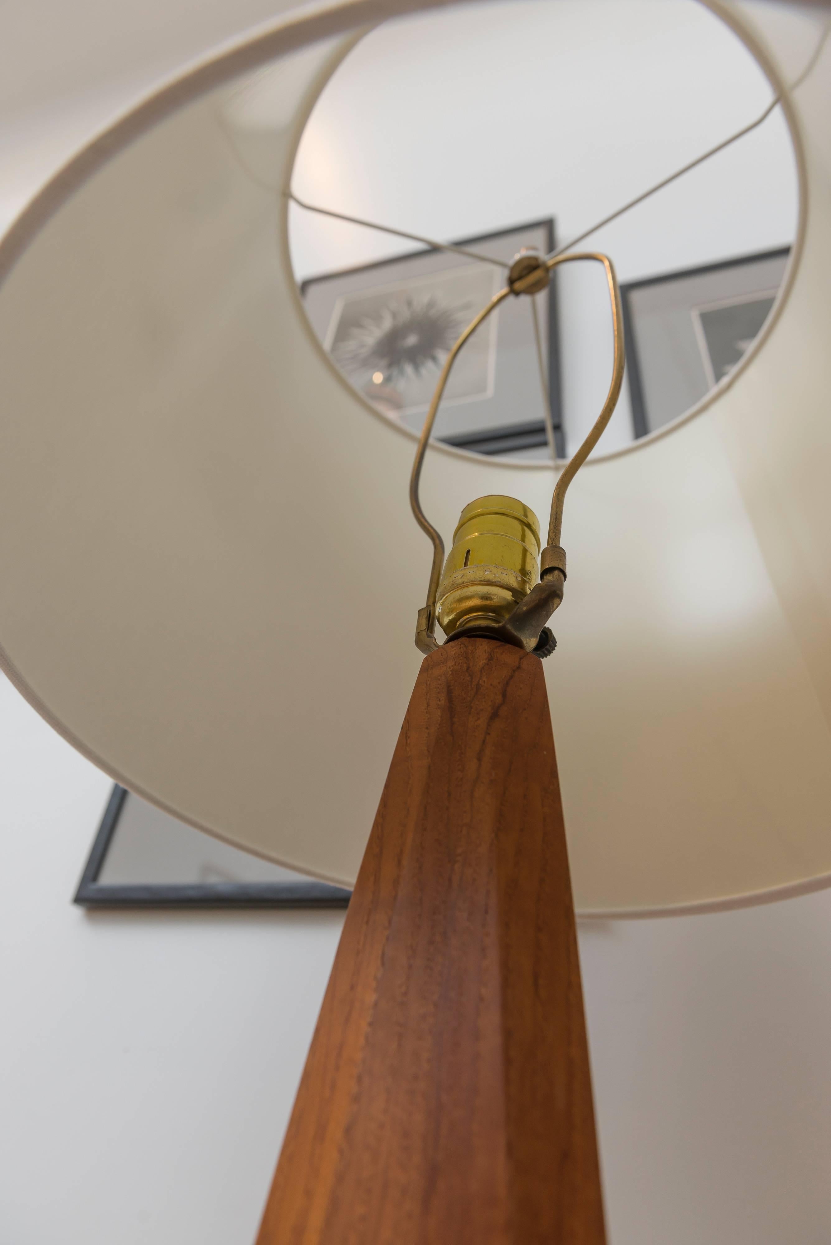 Mid-Century Modern Teak Angled Floor Lamp For Sale