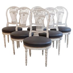 Set of 10 Louis XVI Style Montgolfier Dining Chairs