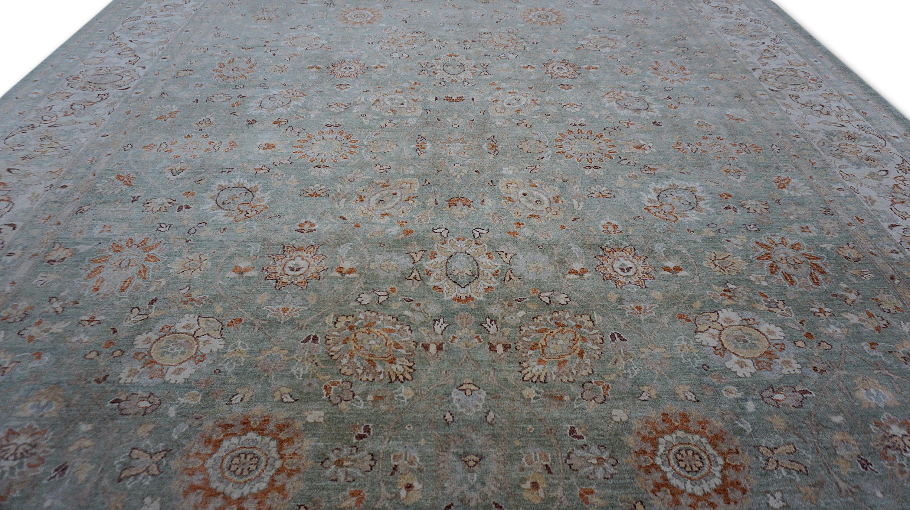 Sultanabad Rugs Weiches Grün in Wolle Teppich 8'11