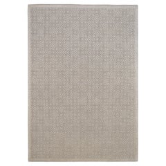 Tappeto Geometrico in Lana Avorio e Beige Annodato a Mano 9'10''x14'