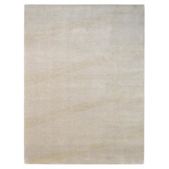 Tappeto moderno Chevron Avorio e Beige in lana e seta 9'x12'1''