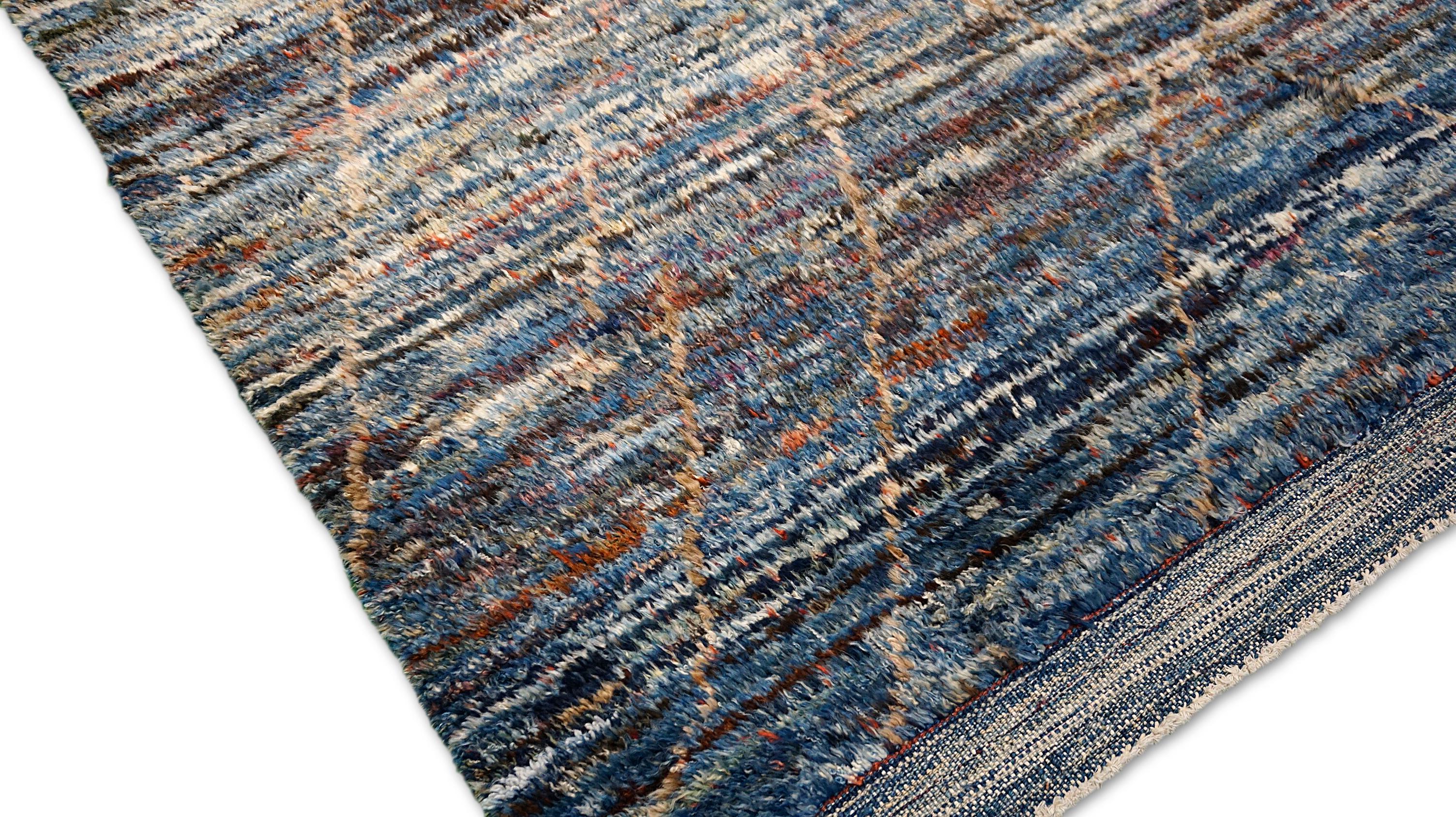 Tappeto in lana in stile marocchino Modern Color con toni multicolore 9'5''x12'3'' In condizioni Nuovo in vendita a Torrance, CA