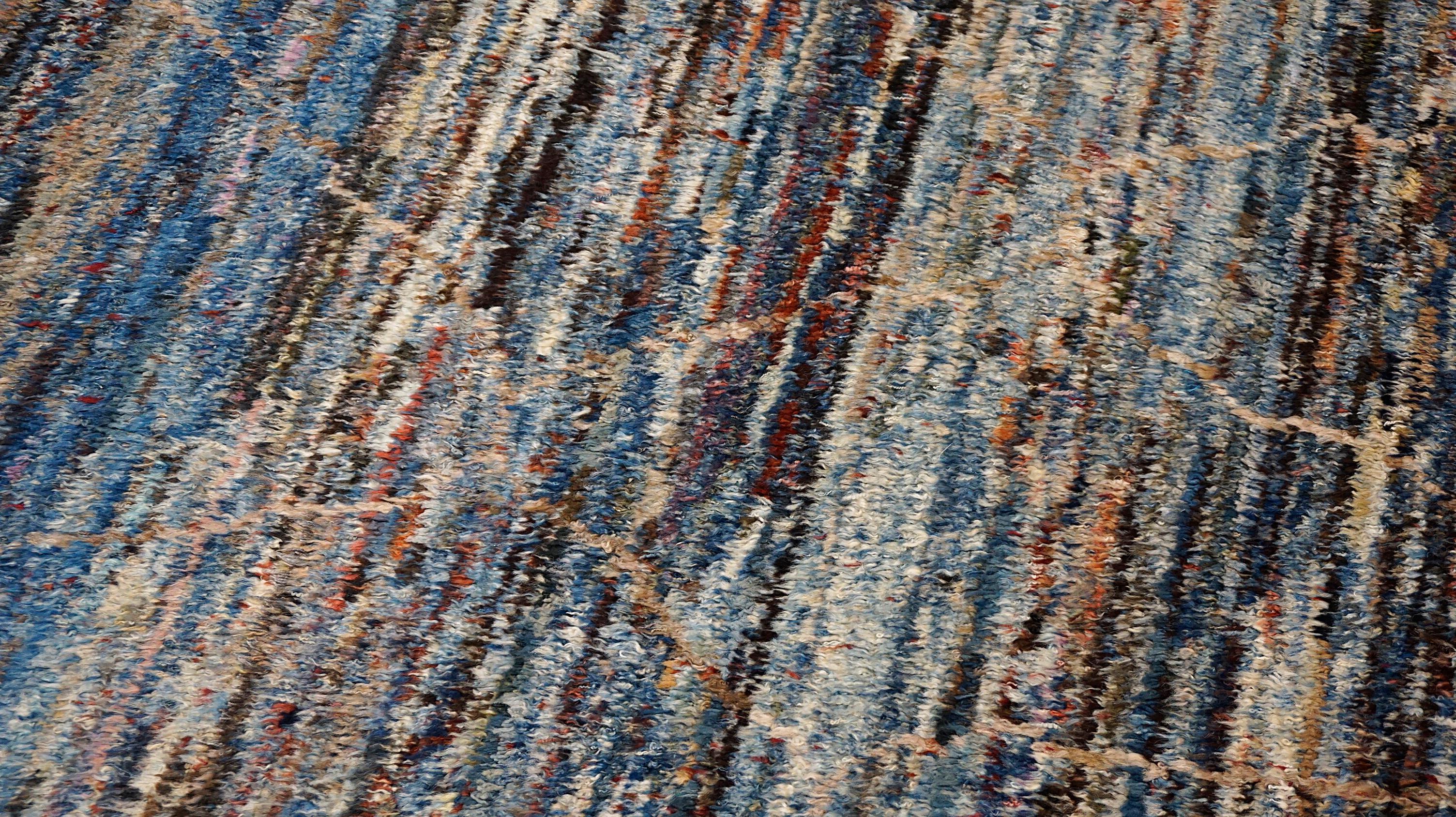 XXI secolo e contemporaneo Tappeto in lana in stile marocchino Modern Color con toni multicolore 9'5''x12'3'' in vendita
