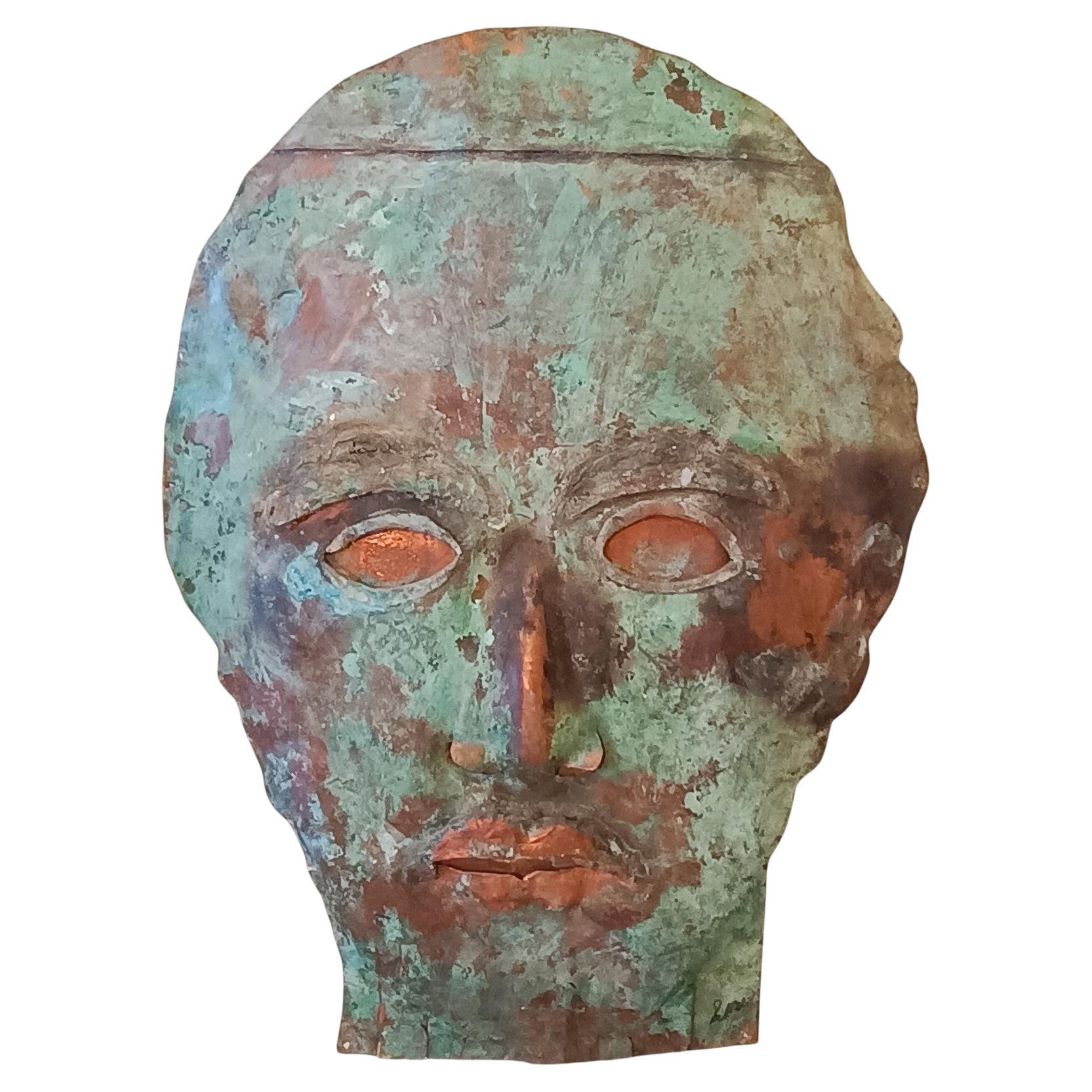 "Scultura in rame ossidato “ La maschera”  di Alessandro La Motta”-Biennale Vene