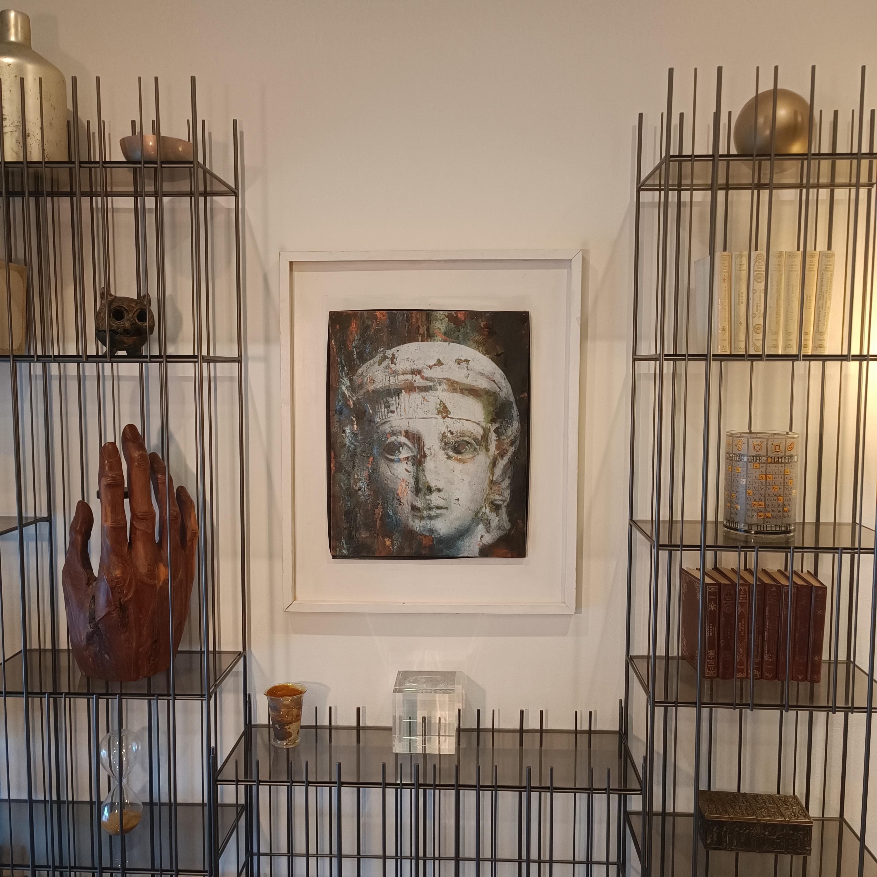 Olio e smalto su rame “La Misteriosa” di Alessandro La Motta-Biennale Venezia (Moderne) im Angebot