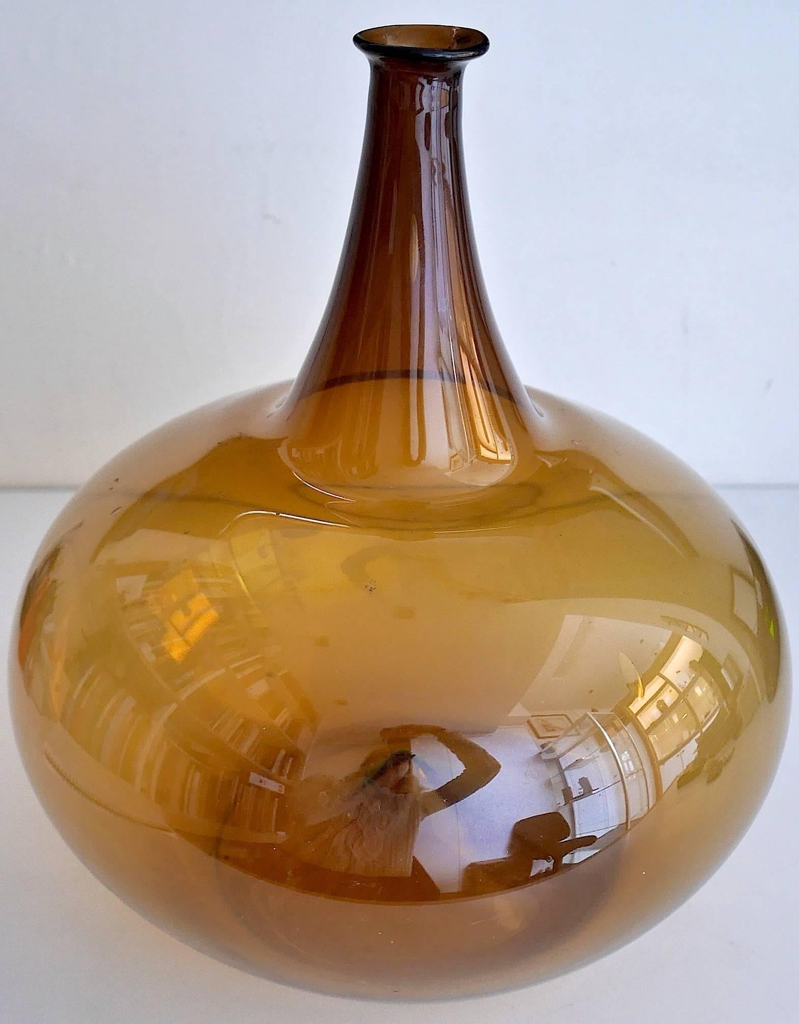 Amber colored glass bottle, from Alsace, France.