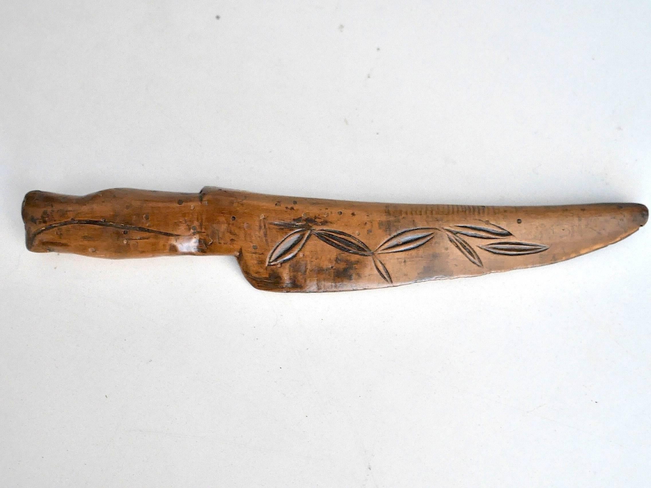French 19th Century Naive Boxwood Knife For Sale