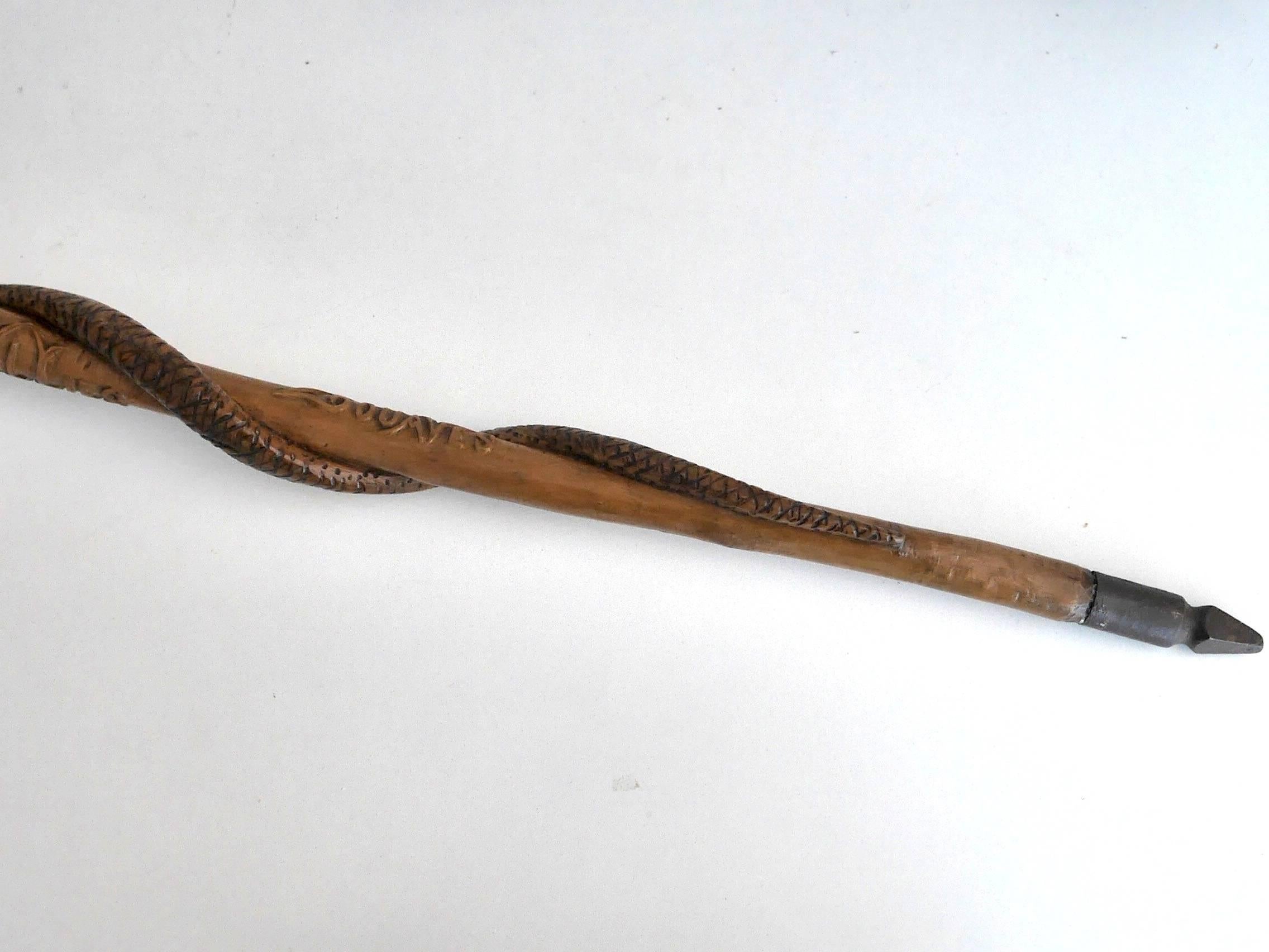 Early 20th Century Soldier Wooden Cane For Sale 2