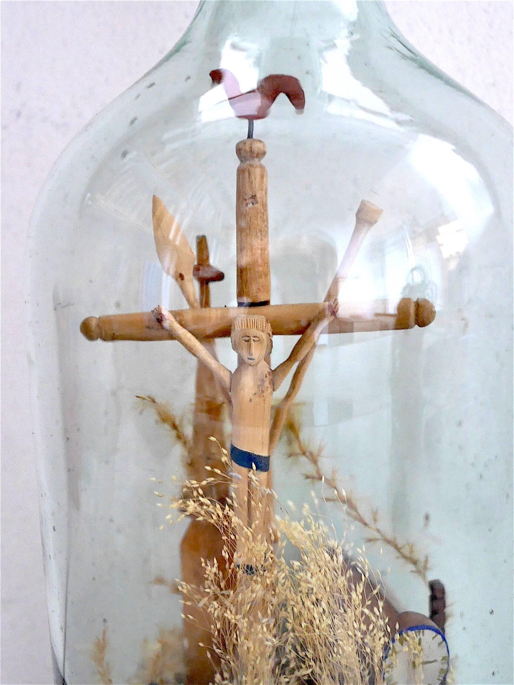 Bargeman's cross in a Glass Bottle (19th century) In Excellent Condition For Sale In Paris, FR