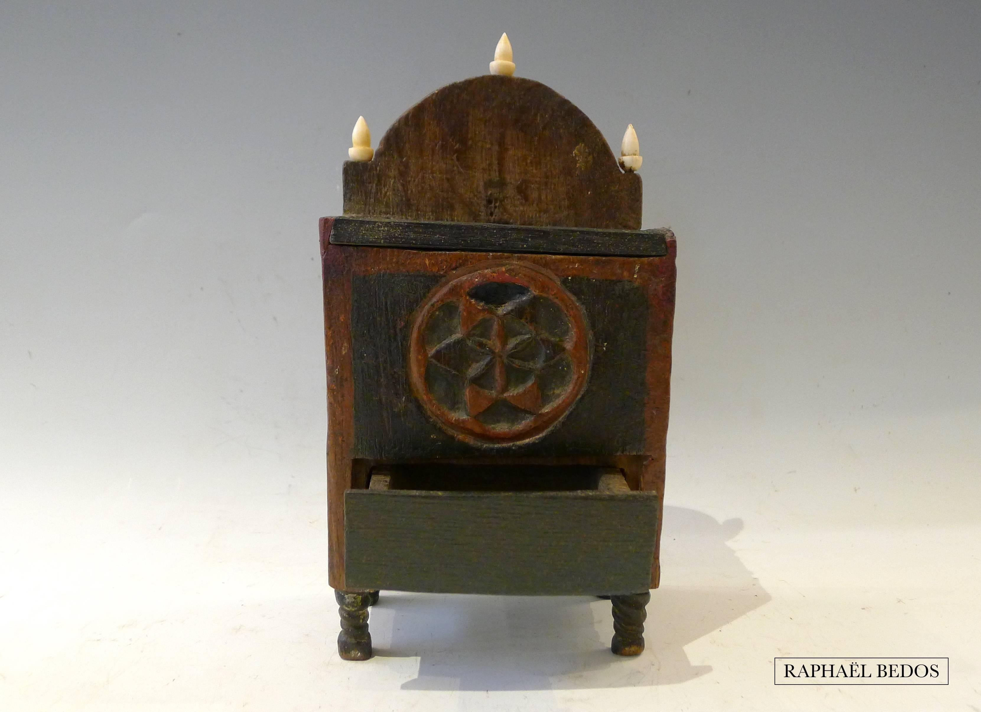 Danish Folk Art Watch Holder, 18th Century In Excellent Condition For Sale In Paris, FR