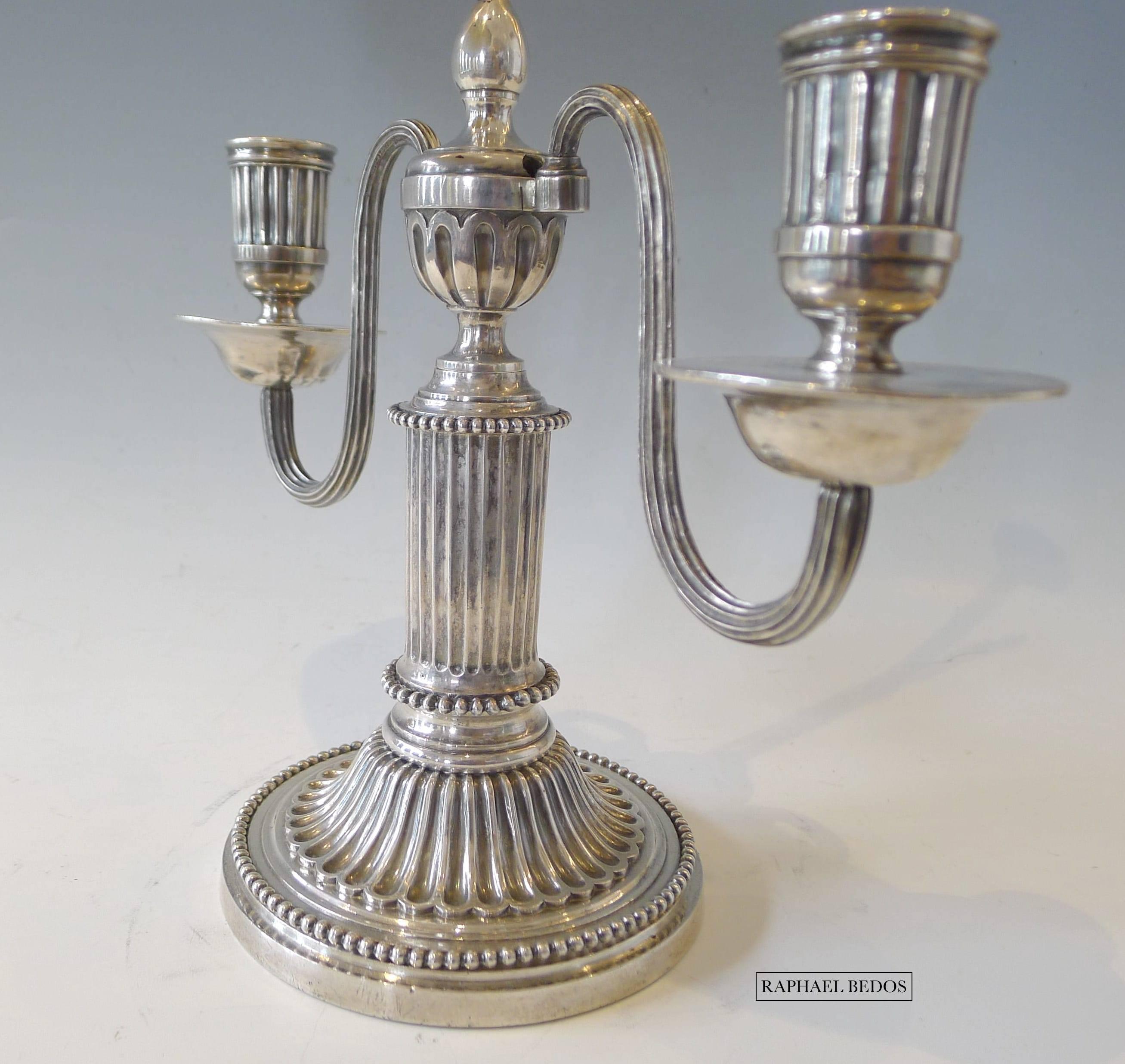 Italian Silver Library Lamp, 18th Century In Excellent Condition For Sale In Paris, FR