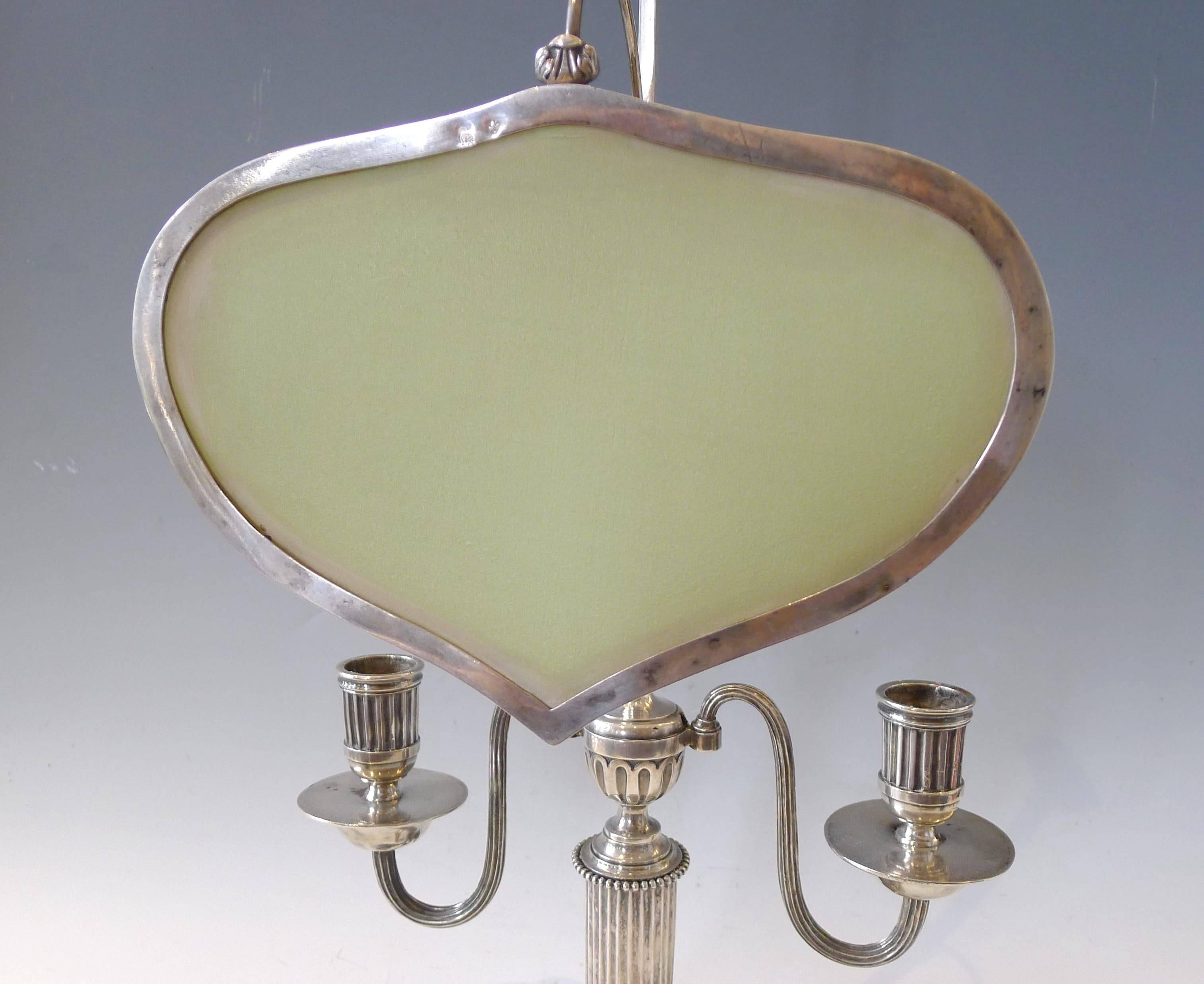Italian Silver Library Lamp, 18th Century For Sale 6